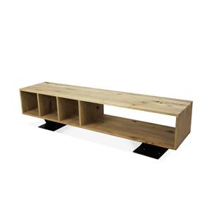 Industrielemeubelshop Eikenhouten TV meubel Felton met schuine poten