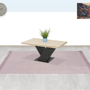Industrielemeubelshop Eikenhouten salontafel Floris met V poot