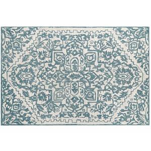 BELIANI Wollen vloerkleed 140 x 200 cm wit en blauw AHMETLI