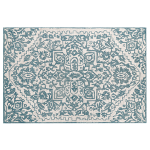 BELIANI Wollen vloerkleed 160 x 230 cm wit en blauw AHMETLI