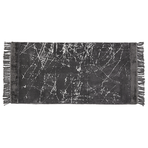 BELIANI Viscose vloerkleed 80 x 150 cm donkergrijs HANLI