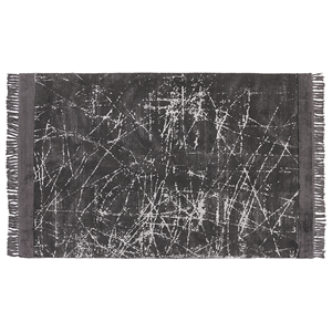 BELIANI Viscose vloerkleed 140 x 200 cm donkergrijs HANLI