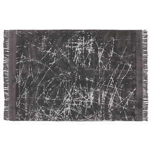 BELIANI Viscose vloerkleed 160 x 230 cm donkergrijs HANLI