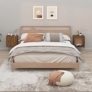 VidaXL Nachtkastjes 2 St Wandgemonteerd 50x30x47 Cm Bruineikenkleurig
