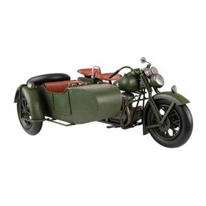 Clayre & Eef Decoratie Miniatuur Motor 38x26x18 cm Groen Ijzer