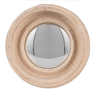 Clayre & Eef Spiegel Ø 16 cm Beige Kunststof Rond Grote Spiegel Wand