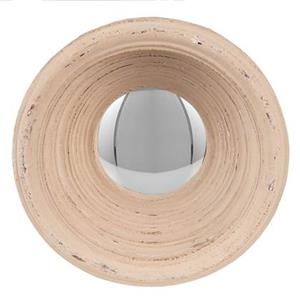 Clayre & Eef Spiegel Ø 19 cm Beige Kunststof Rond Grote Spiegel Wand