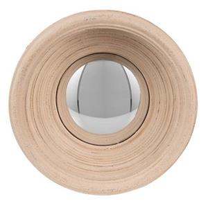 Clayre & Eef Spiegel Ø 24 cm Beige Kunststof Rond Grote Spiegel Wand