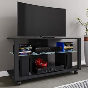 Hioshop FolasLR TV-meubel 2 planken zwart.