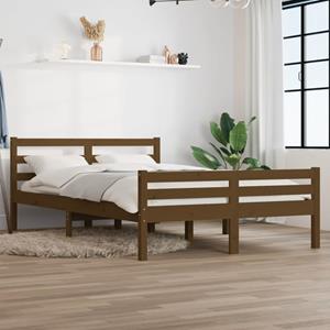 VidaXL Bedframe massief hout honingbruin 120x190 cm 4FT Small Double