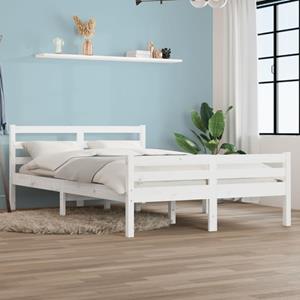 VidaXL Bedframe massief hout wit 120x200 cm