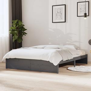 VidaXL Bedframe massief hout grijs 140x200 cm