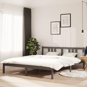 VidaXL Bedframe massief hout grijs 160x200 cm