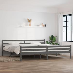 VidaXL Bedframe massief hout grijs 200x200 cm