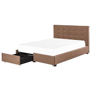 Beliani ROCHELLE Bed met opberger bruin 180x200