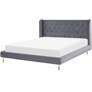 Beliani FORBACH Bed grijs 180x200