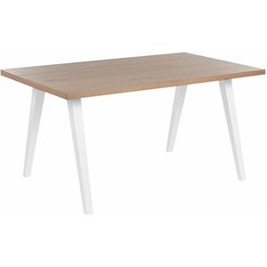 BELIANI Eettafel 150 x 90 cm Licht hout en wit LENISTER