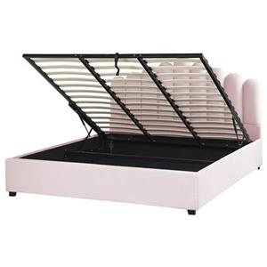 Beliani VINCENNES Bed met opberger roze 180x200
