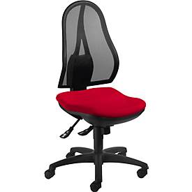 Topstar bureaustoel OPEN POINT SY, synchroonmechanisme, zonder armleuningen, ergonomisch gevormde wervelsteun, rood