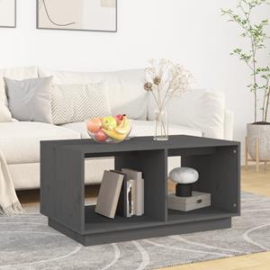 VidaXL Salontafel 80x50x40 cm massief grenenhout grijs