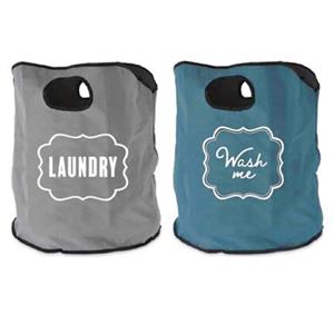 HTI-Living Wäschesack 2er Set Laundry/Wash me petrol