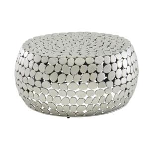 FineBuy Couchtisch 66 x 66 x 32 cm (LxBxH) silber