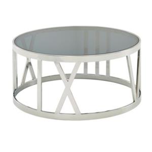 FineBuy Couchtisch 60 x 60 x 30 cm (LxBxH) silber