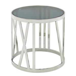 FineBuy Beistelltisch 45 x 45 x 44 cm silber