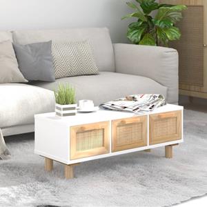 VidaXL Salontafel 80x40x30 cm bewerkt hout en grenenhout wit