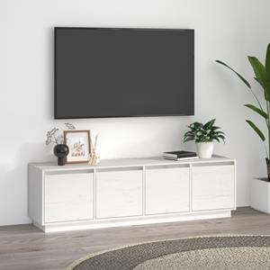 VidaXL TV-Schrank Weiß 156x37x45 cm Massivholz Kiefer 