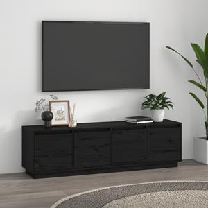VidaXL TV-Schrank Schwarz 156x37x45 cm Massivholz Kiefer 