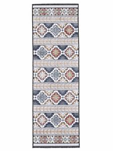 Carpetfine Läufer Deja 103, rechteckig, 4 mm Höhe, robustes Flachgewebe, Motiv- Floral Palmenblätter, Hoch-Tief Effekt, In- und Outdoor geeignet, Wetterfest und UV-bestän