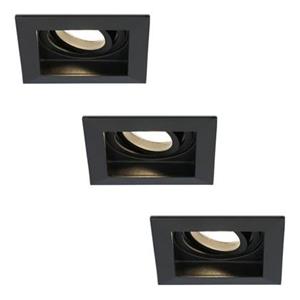 HOFTRONIC 3x Durham - LED Inbouwspots Zwart Kantelbaar