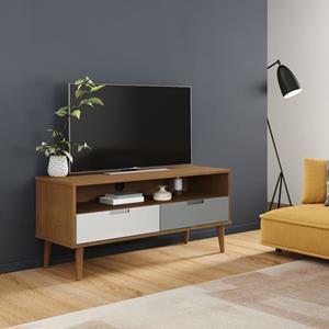 Tv-meubel 106x40x49 cm massief grenenhout bruin