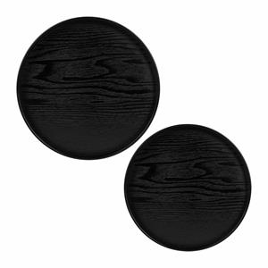 QUVIO Houten dienblad rond - 2 stuks - 24 en 27 cm