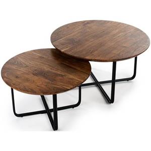 Lions Design Vitali Ronde Salontafelset Acacia Bruin