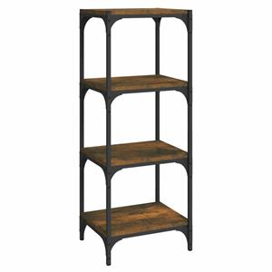 Vidaxl Bücherregal Räuchereiche 40x33x100 Cm Holzwerkstoff Und Stahl