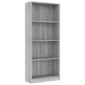 VidaXL Boekenkast 4 Schappen 60x24x142 Cm Bewerkt Hout Grijs Sonoma