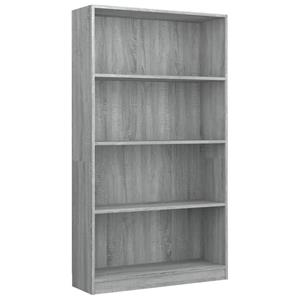 VidaXL Boekenkast Met 4 Schappen 80x24x142 Cm Bewerkt Hout Grijs