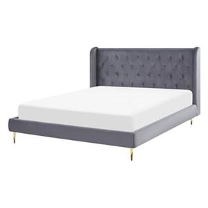Beliani FORBACH Bed grijs 140x200