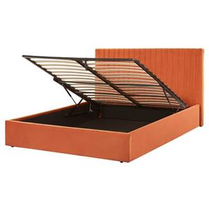 Beliani VION Bed met opberger oranje 160x200