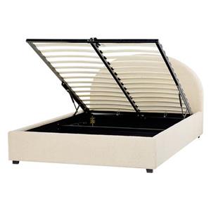 Beliani VAUCLUSE Bed met opberger beige 140x200
