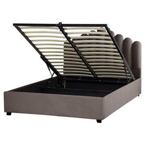 Beliani VINCENNES Bed met opberger beige 160x200