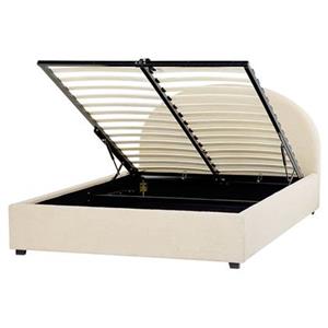 Beliani VAUCLUSE Bed met opberger beige 160x200