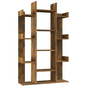 VidaXL Boekenkast 86x25,5x140 cm bewerkt hout gerookt eikenkleurig