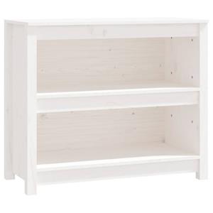Vidaxl Bücherregal Weiß 80x35x68 Cm Massivholz Kiefer
