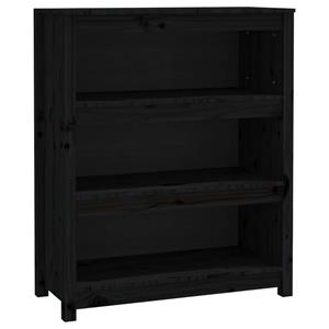 VidaXL Boekenkast 80x35x97 Cm Massief Grenenhout Zwart