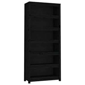 Vidaxl Bücherregal Schwarz 80x35x183 Cm Massivholz Kiefer