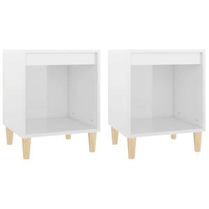 VidaXL Nachtkastjes 2 St 40x35x50 Cm Hoogglans Wit