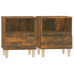 VidaXL Nachtkastjes 2 St 40x35x50 Cm Gerookt Eikenkleurig